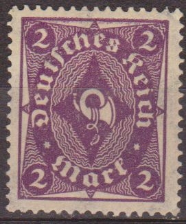 Alemania 1922 Scott 185 Sello * Post Horn 2 c/charnela Deutsches Reich Allemagne Duitsland Germania Germany Alemagne Deutschland
